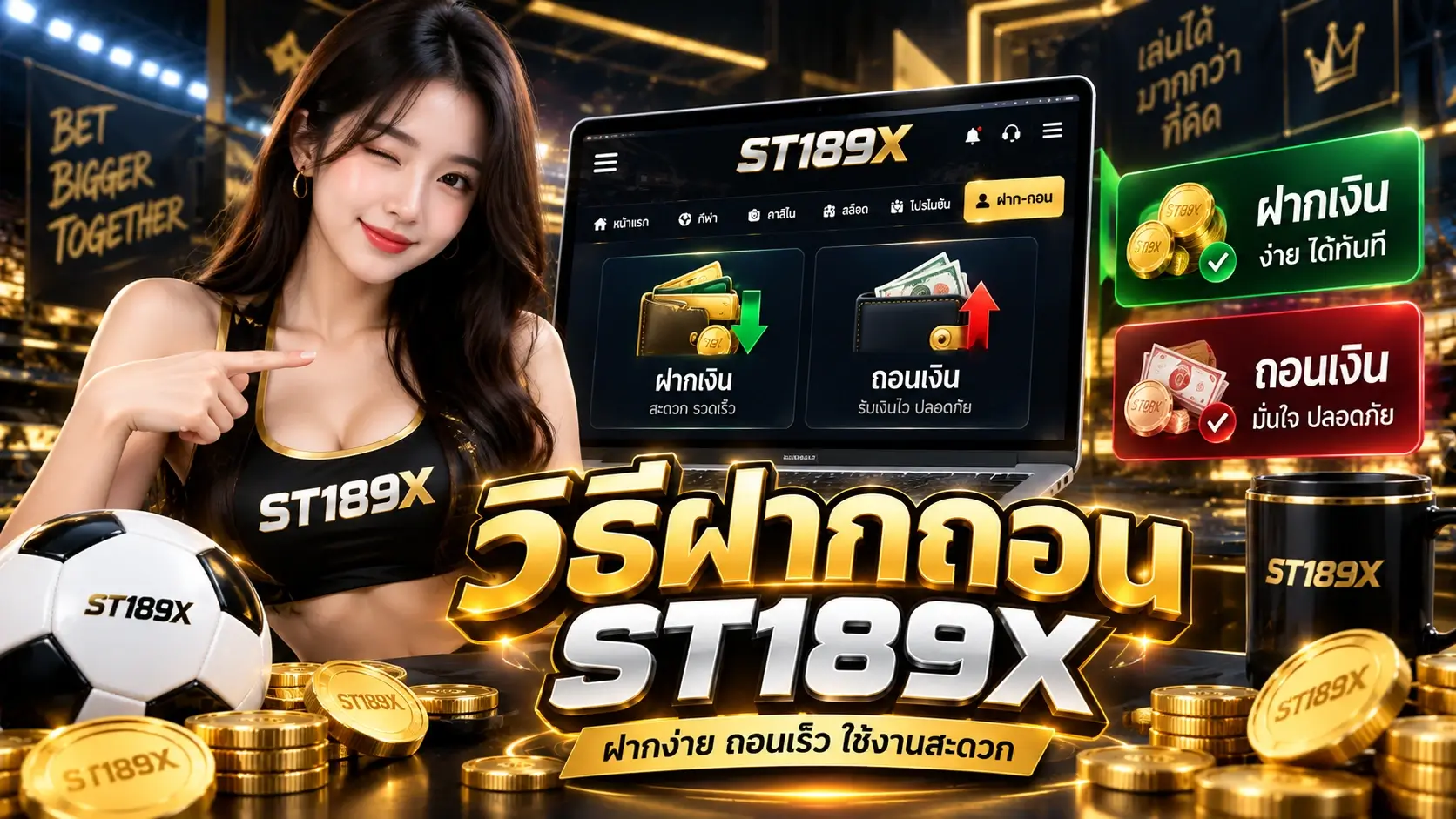 วิธีฝากถอน ST189X